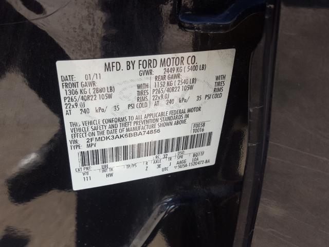 Photo 9 VIN: 2FMDK3AK6BBA74856 - FORD EDGE SPORT 