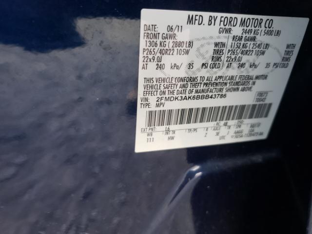 Photo 9 VIN: 2FMDK3AK6BBB43786 - FORD EDGE SPORT 