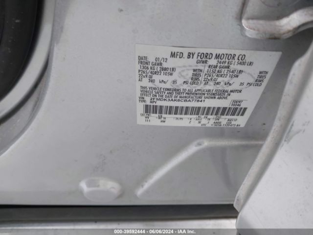 Photo 8 VIN: 2FMDK3AK6CBA77841 - FORD EDGE 