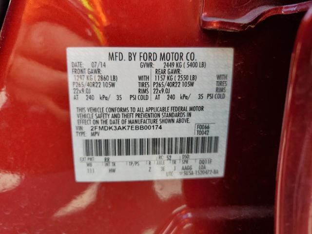 Photo 12 VIN: 2FMDK3AK7EBB00174 - FORD EDGE SPORT 