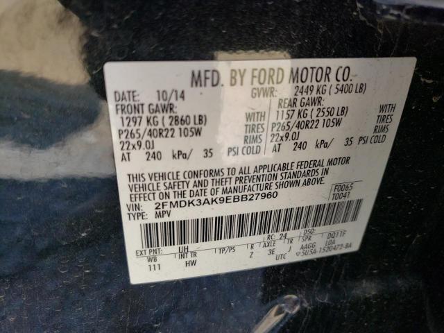 Photo 9 VIN: 2FMDK3AK9EBB27960 - FORD EDGE SPORT 