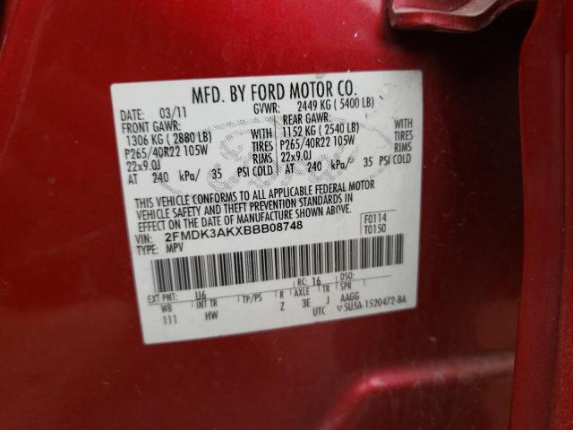 Photo 11 VIN: 2FMDK3AKXBBB08748 - FORD EDGE 