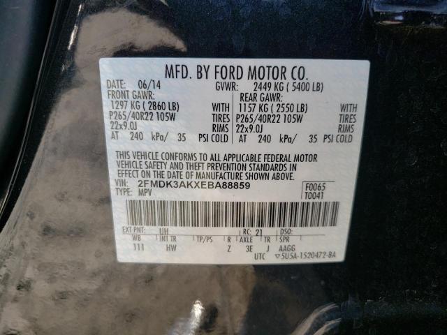 Photo 9 VIN: 2FMDK3AKXEBA88859 - FORD EDGE SPORT 