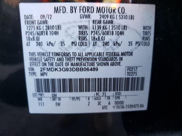 Photo 9 VIN: 2FMDK3G93DBB06489 - FORD EDGE SE 