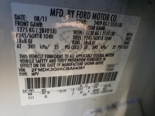 Photo 9 VIN: 2FMDK3G96CBA04361 - FORD EDGE SE 