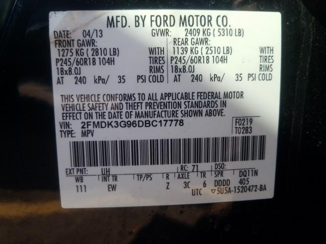 Photo 9 VIN: 2FMDK3G96DBC17778 - FORD EDGE 