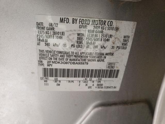 Photo 9 VIN: 2FMDK3G97DBA95979 - FORD EDGE SE 