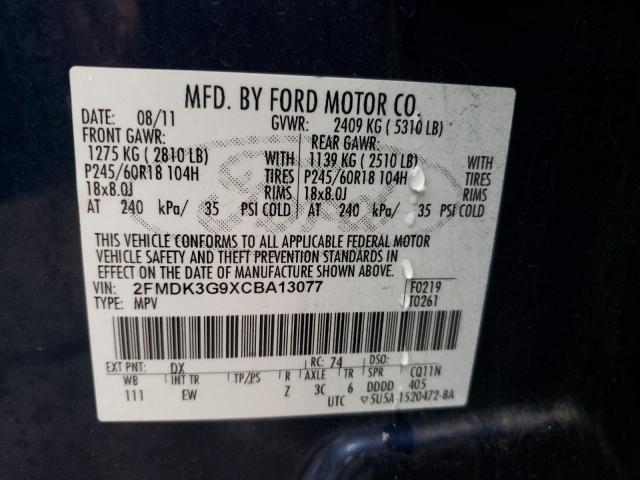 Photo 9 VIN: 2FMDK3G9XCBA13077 - FORD EDGE SE 