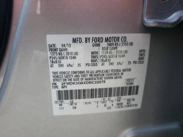 Photo 9 VIN: 2FMDK3G9XDBC22675 - FORD EDGE SE 