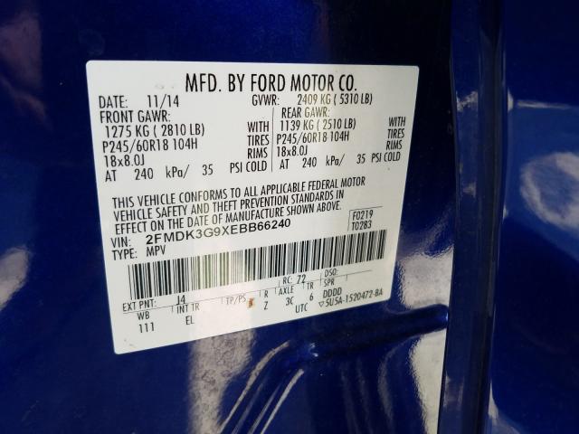 Photo 9 VIN: 2FMDK3G9XEBB66240 - FORD EDGE SE 