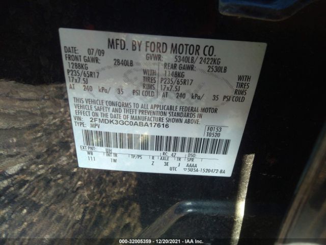 Photo 8 VIN: 2FMDK3GC0ABA17616 - FORD EDGE 