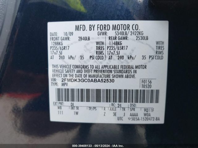 Photo 8 VIN: 2FMDK3GC0ABA52530 - FORD EDGE 