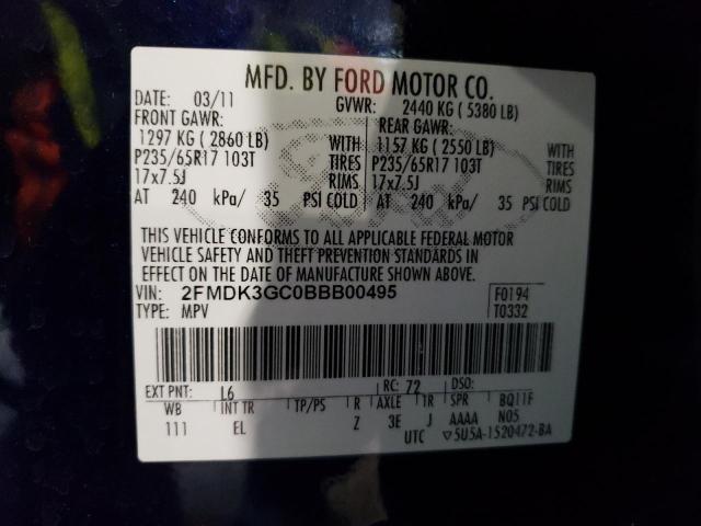 Photo 9 VIN: 2FMDK3GC0BBB00495 - FORD EDGE SE 