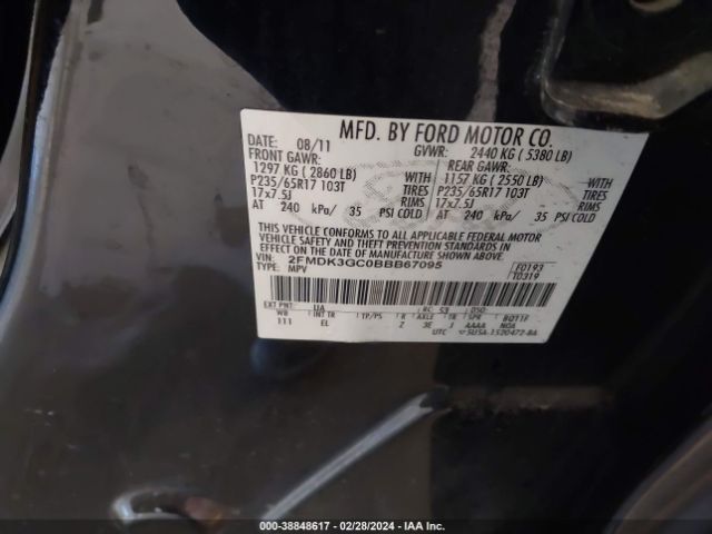 Photo 8 VIN: 2FMDK3GC0BBB67095 - FORD EDGE 