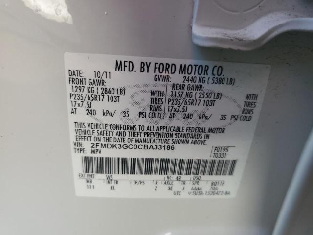 Photo 11 VIN: 2FMDK3GC0CBA33186 - FORD EDGE 