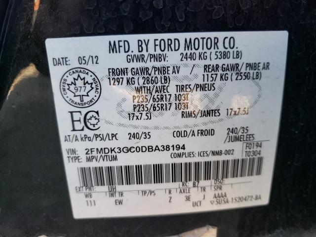 Photo 9 VIN: 2FMDK3GC0DBA38194 - FORD EDGE SE 