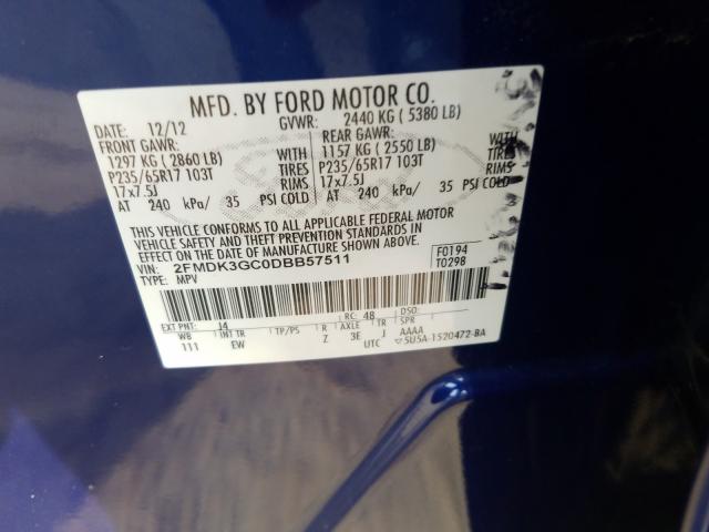 Photo 9 VIN: 2FMDK3GC0DBB57511 - FORD EDGE SE 