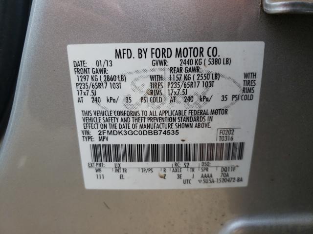 Photo 9 VIN: 2FMDK3GC0DBB74535 - FORD EDGE SE 