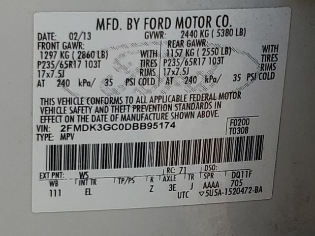 Photo 12 VIN: 2FMDK3GC0DBB95174 - FORD EDGE SE 