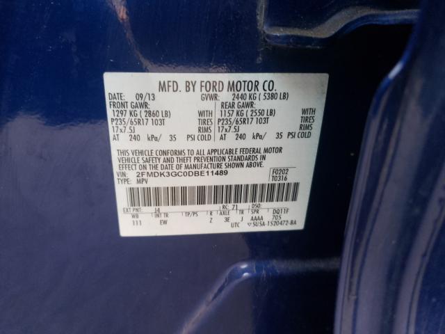 Photo 9 VIN: 2FMDK3GC0DBE11489 - FORD EDGE SE 