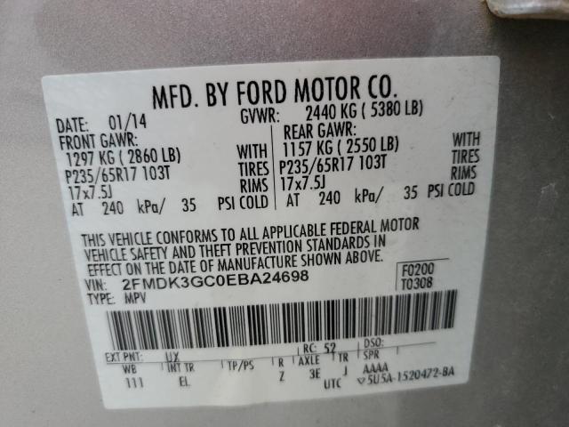 Photo 12 VIN: 2FMDK3GC0EBA24698 - FORD EDGE SE 