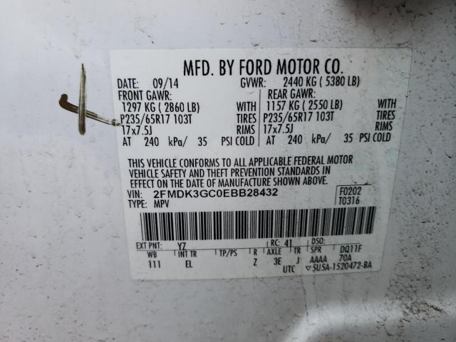 Photo 9 VIN: 2FMDK3GC0EBB28432 - FORD EDGE SE 