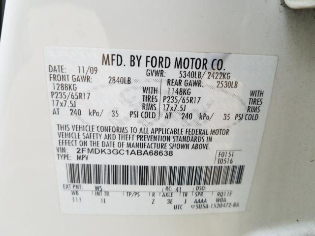 Photo 9 VIN: 2FMDK3GC1ABA68638 - FORD EDGE SE 