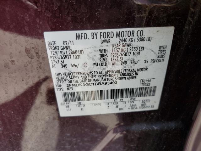 Photo 9 VIN: 2FMDK3GC1BBA93492 - FORD EDGE SE 