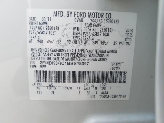 Photo 9 VIN: 2FMDK3GC1BBB18097 - FORD EDGE SE 