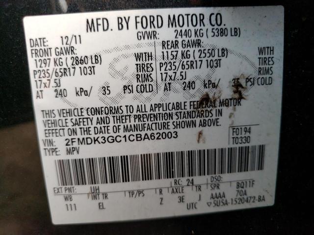 Photo 9 VIN: 2FMDK3GC1CBA62003 - FORD EDGE SE 