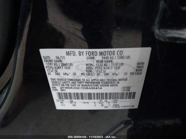 Photo 8 VIN: 2FMDK3GC1DBA56414 - FORD EDGE 