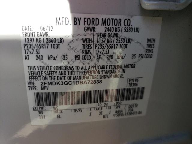 Photo 9 VIN: 2FMDK3GC1DBA72838 - FORD EDGE SE 