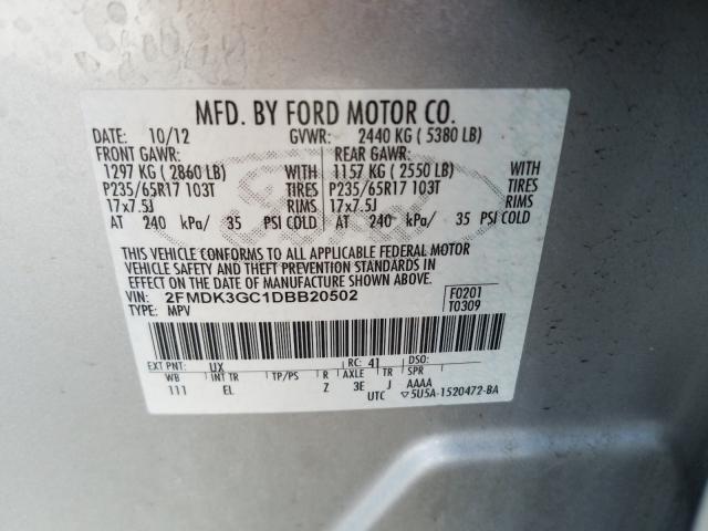 Photo 9 VIN: 2FMDK3GC1DBB20502 - FORD EDGE SE 