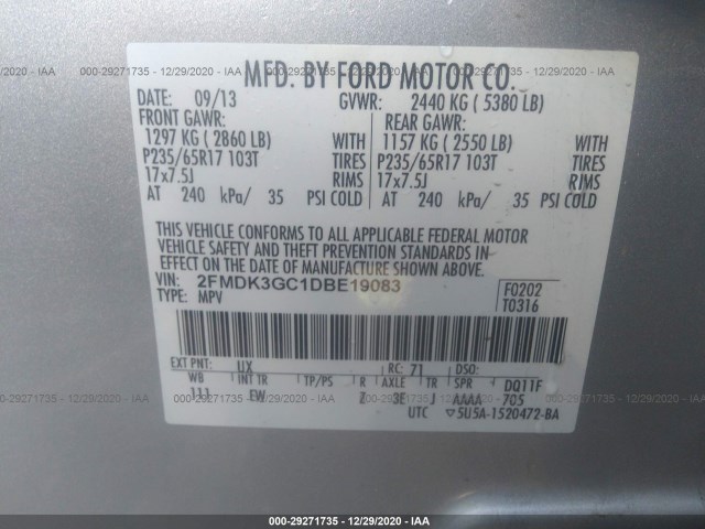 Photo 8 VIN: 2FMDK3GC1DBE19083 - FORD EDGE 