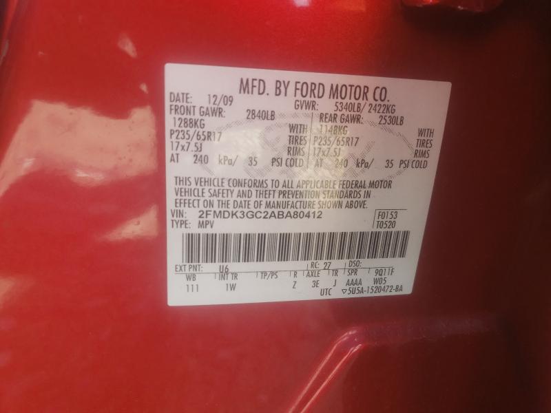 Photo 9 VIN: 2FMDK3GC2ABA80412 - FORD EDGE SE 