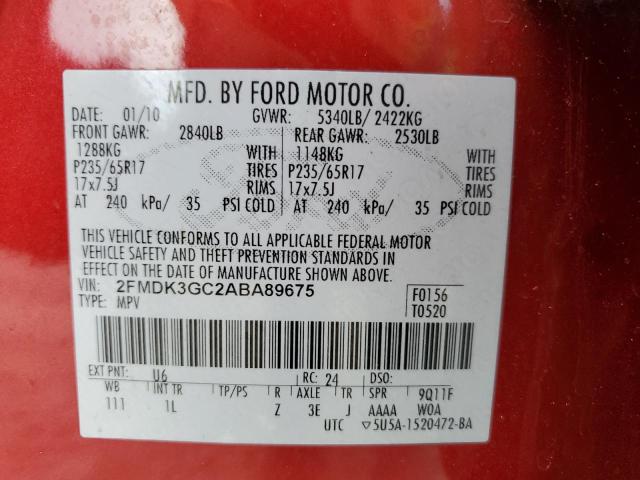 Photo 12 VIN: 2FMDK3GC2ABA89675 - FORD EDGE 