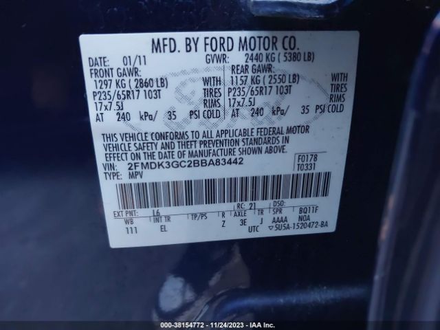 Photo 8 VIN: 2FMDK3GC2BBA83442 - FORD EDGE 