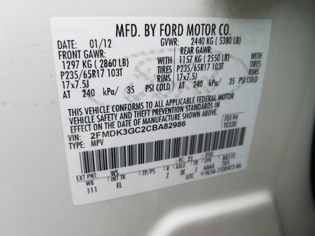 Photo 9 VIN: 2FMDK3GC2CBA82986 - FORD EDGE SE 