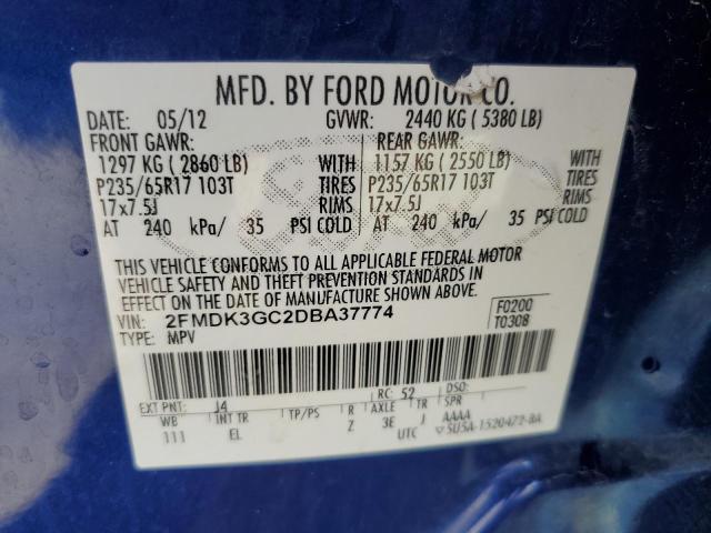 Photo 11 VIN: 2FMDK3GC2DBA37774 - FORD EDGE SE 