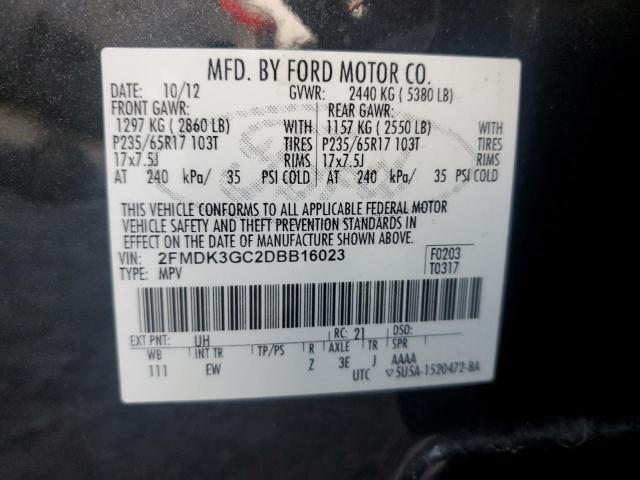 Photo 12 VIN: 2FMDK3GC2DBB16023 - FORD EDGE SE 