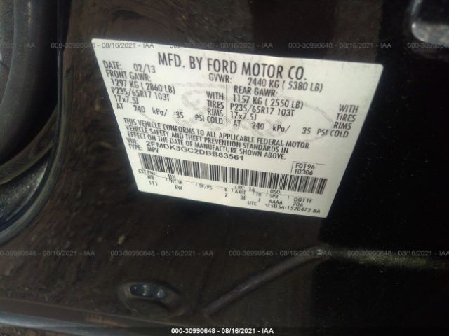 Photo 8 VIN: 2FMDK3GC2DBB83561 - FORD EDGE 