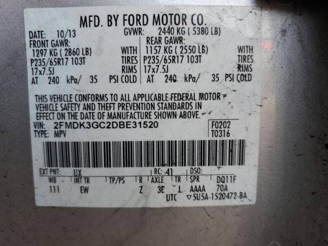 Photo 9 VIN: 2FMDK3GC2DBE31520 - FORD EDGE SE 