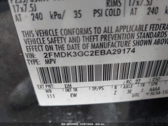 Photo 8 VIN: 2FMDK3GC2EBA29174 - FORD EDGE 