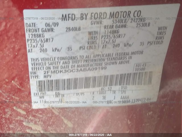 Photo 8 VIN: 2FMDK3GC3ABA09199 - FORD EDGE 