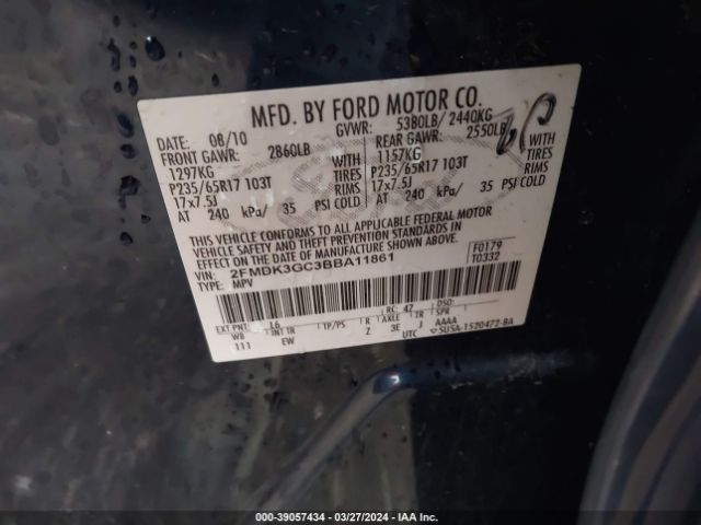 Photo 8 VIN: 2FMDK3GC3BBA11861 - FORD EDGE 