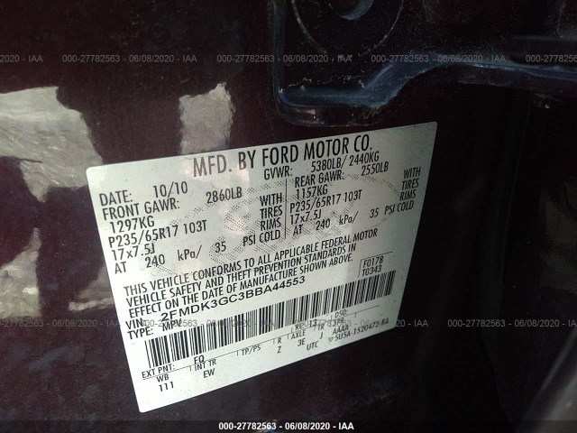 Photo 8 VIN: 2FMDK3GC3BBA44553 - FORD EDGE 