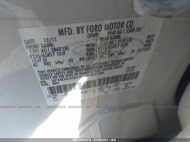 Photo 8 VIN: 2FMDK3GC3CBA63766 - FORD EDGE 