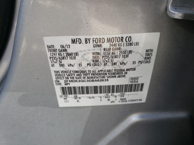 Photo 9 VIN: 2FMDK3GC3DBA62635 - FORD EDGE SE 