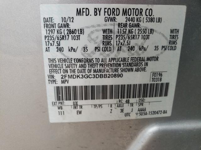 Photo 9 VIN: 2FMDK3GC3DBB20890 - FORD EDGE SE 