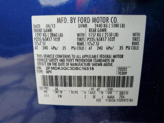 Photo 11 VIN: 2FMDK3GC3DBC16518 - FORD EDGE 